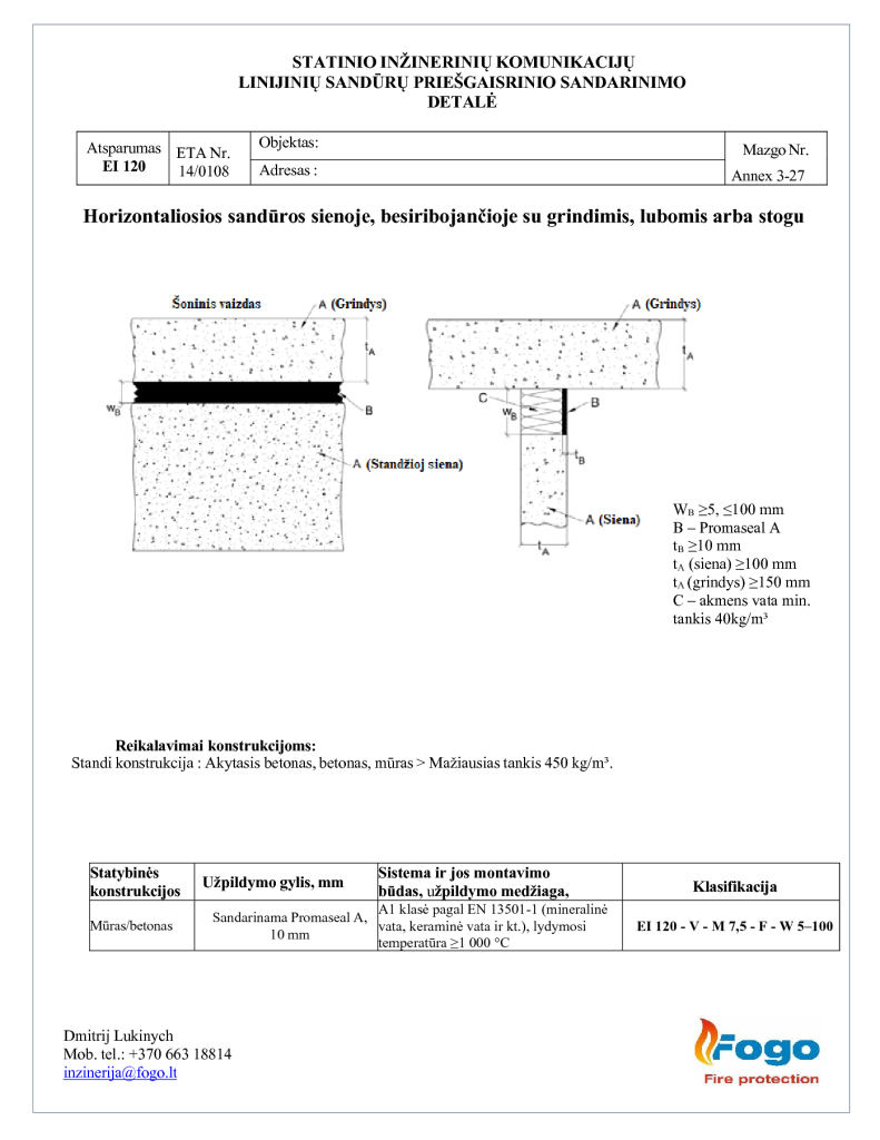 Promaseal A (priešgaisrinis akrilinis sandariklis)